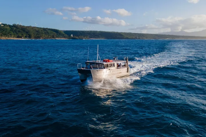 a small boat in a body of water