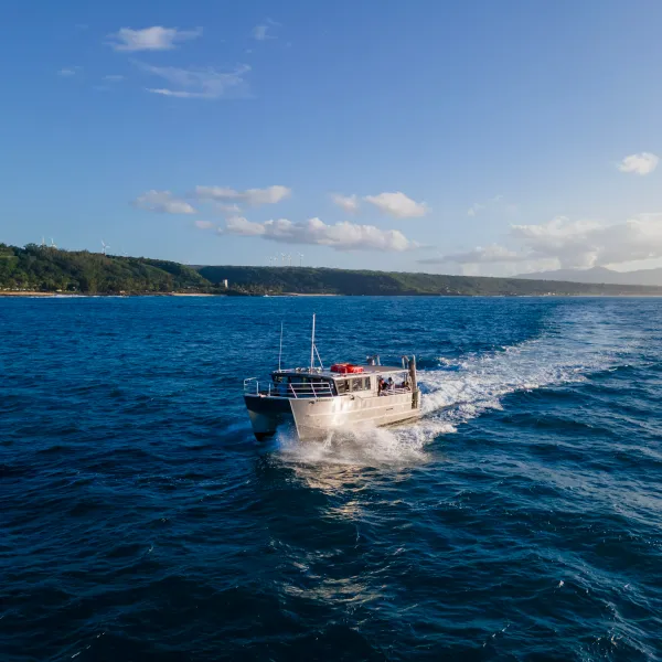 a small boat in a body of water